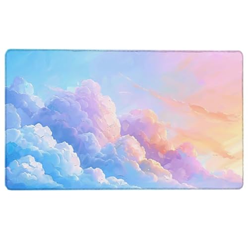 Gaming Mauspad Wolke, Mousepad XXL Farbe, Mauspad (1500 x 800 x 3 MM), Schreibtischunterlage Protector Matte mit Anti-Rutsch Basis, Mouse Pad Wasserdicht und Langlebig für Gaming, Büro, Zuhause 3-9 von LUESUAYN