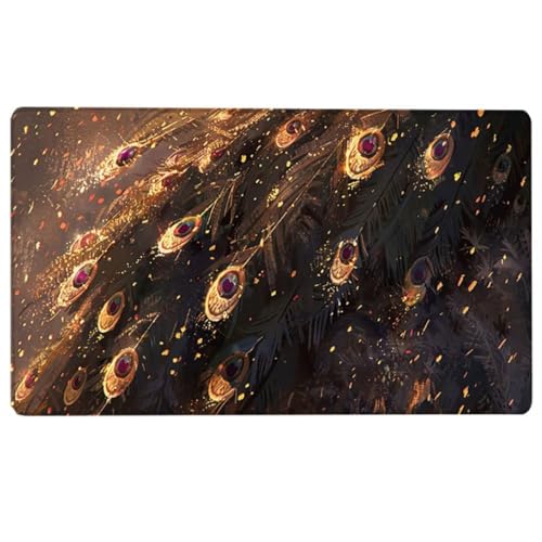 Gaming Mauspad XXL Grün, Mousepad 60 x 30 cm, Pfau Mauspad Groß Vernähte Kanten Wasserdicht Anti-Rutsch Desk Mat für PC, Laptop Verbessert Präzision und Geschwindigkeit W-G von LUESUAYN