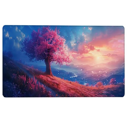 Kirschblüten Gaming Mauspad XXL - Großes Mousepad (700 x 300 x 3 MM) - rutschfeste Schreibtischunterlage für Gaming und Büro - Schreibtischunterlage - Rosa Large Mouse pad F-C von LUESUAYN