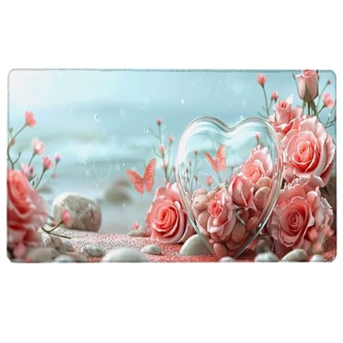 Liebe Large XXL Mouse Pad 70 x 30 cm - Schreibtischunterlage - Rosa Gaming Mauspad - Improved Precision and Speed - Rubber Base for Stable Grip on Smooth Surfaces - für Gaming, Büro, Zuhause 0-8 von LUESUAYN