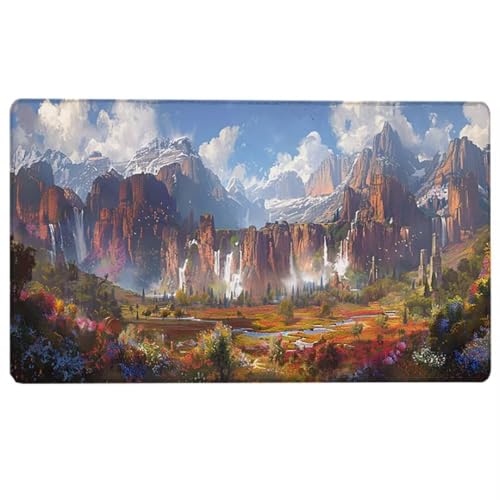 Mauspad XXL Blick auf die Berge, 700 x 300 x 3 mm Schreibtischunterlage, Gamer Mouse Pad braun, Wasserdicht Mousepad, Spezielle Oberfläche Verbessert Präzision und Geschwindigkeit 4-8 von LUESUAYN