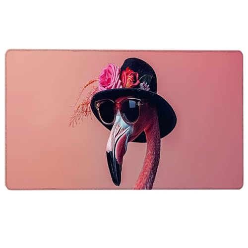 Mauspad XXL Flamingo, 700 x 300 x 3 mm Schreibtischunterlage, Gamer Mouse Pad Rot, Wasserdicht Mousepad, Spezielle Oberfläche Verbessert Präzision und Geschwindigkeit M-G von LUESUAYN