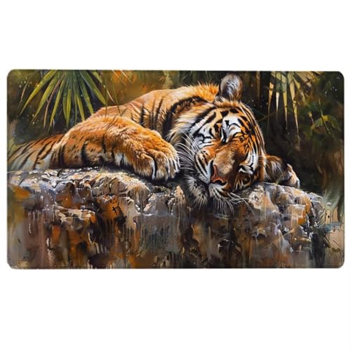 Mauspad XXL Tiger, 700 x 300 x 3 mm Schreibtischunterlage, Gamer Mouse Pad braun, Wasserdicht Mousepad, Spezielle Oberfläche Verbessert Präzision und Geschwindigkeit 1-M von LUESUAYN