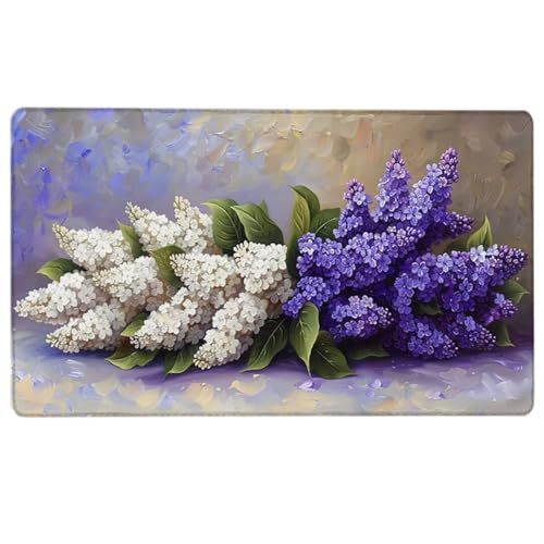 Mousepad Lila Großes Gaming-Mauspad mit genähten Kanten, Lavendel Mouse Pad, XL-Mauspad Wasserdicht und Langlebig mit rutschfeste Unterseite, für Office Gaming, (1200 x 600 x 3 MM) 5-9 von LUESUAYN