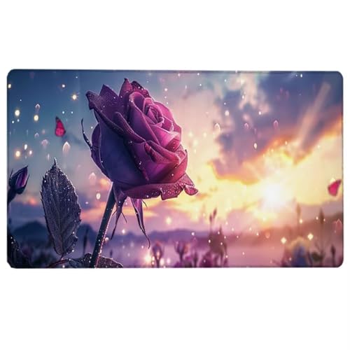 Übergröße Mauspad Gaming Rose (800 x 400 x 3 MM) XXL Mousepad Groß Rot Tischunterlage Large Size - Verbessert Präzision und Geschwindigkeit Mouse Pad für Gaming, Büro, Zuhause 1-A von LUESUAYN