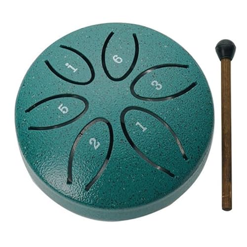 3 Zoll 6 Ton Tongue drum Kleine Größe Und Leicht Zu Tragen Rain Drum Zugezogene Trommeloberfläche Hat Textur Chakra Drum(GrüN) von LUNCHS