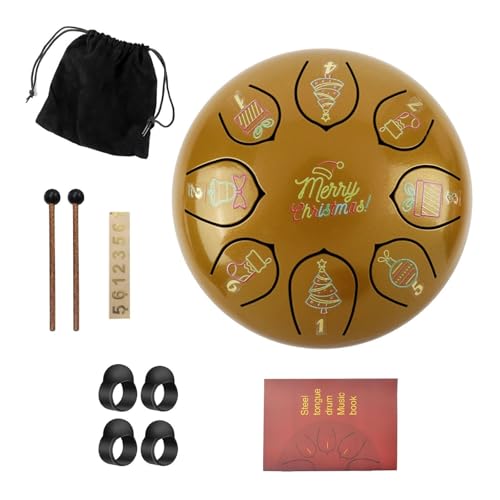 6 Zoll 8 Ton Chakra Drum Verdickter Metall Rain Drum Geeignet Für Musikerklärungen, Dekompression Und Entspannung Tongue drum(Gold) von LUNCHS