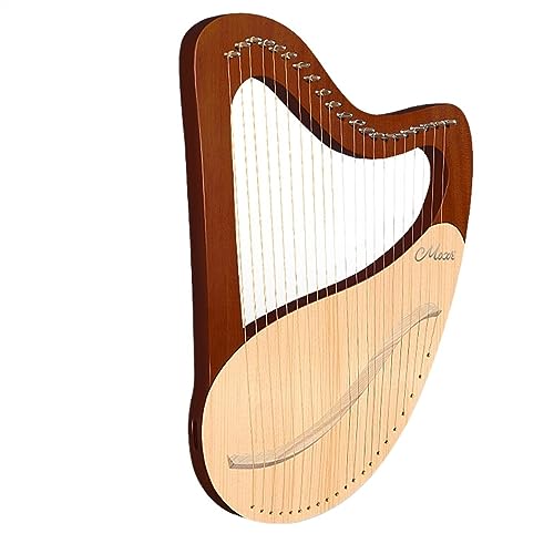 Lyre Harp Metall-Saiten Harfe Kommt Mit Aufbewahrungstasche, Stimmgerät, Reinigungstuch, Ersatzsaiten Gebogenes Design Für Bequemen Griff Lye Harp(21-note A) von LUNCHS