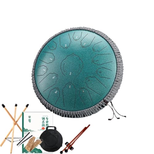 Rain Drum Geeignet Für Anfänger Schlaginstrumente Regentrommel Mit Einem Dicken Schlagsack Und Einer Fingerhülle Zungentrommel Geeignet Als Geschenk(14 inch,GrüN) von LUNCHS