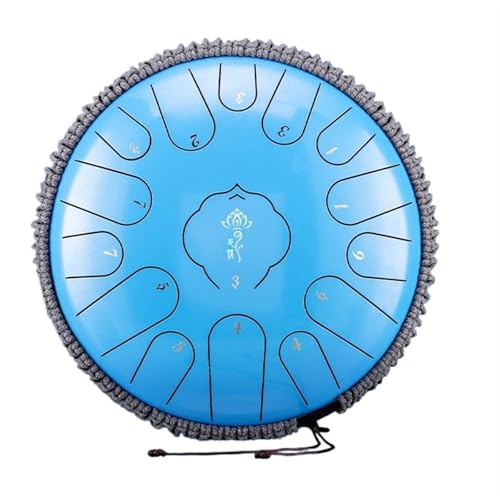 Regentrommel Verdickter Schlagzeugkörper Zungentrommel Hohe Und Niedrige Noten Sind Kohärent, Leicht Zu Lernen Rain Drum Mit Noten- Und Drum -Kit(13 inch,Light Blue) von LUNCHS