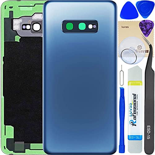 LUVSS Akkudeckel für Samsung Galaxy S10e G970F Rückseite Glas Deckel Original Backcover Ersatz Reparatur Set -Blau von LUVSS