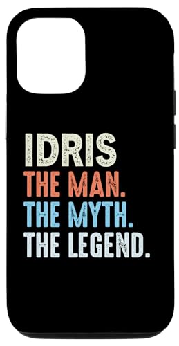 Hülle für iPhone 15 Pro Idris The Legend Name Personalisierte Niedliche Idee Männer Vintage von LUXETHREADS Men's
