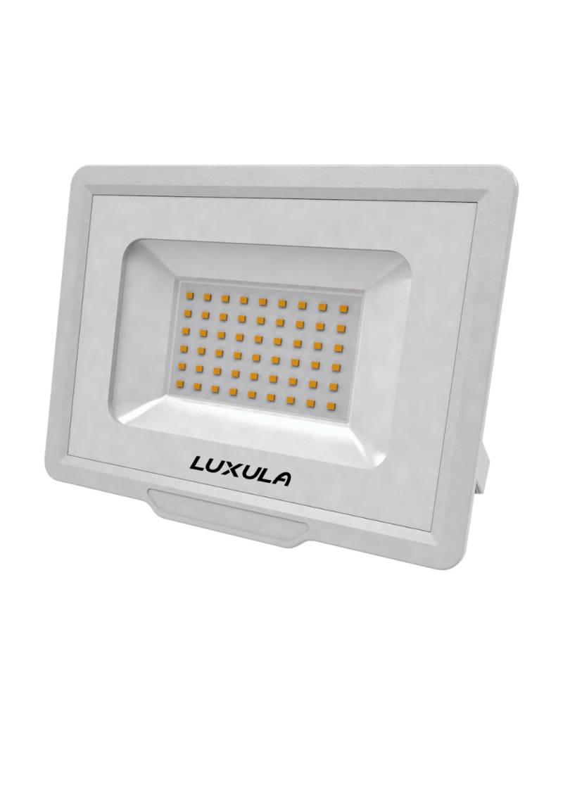 LED-Fluter, 50 W, 4000 K (neutralweiß), 5000 lm, weiß, IP65, TÜV-geprüft von LUXULA