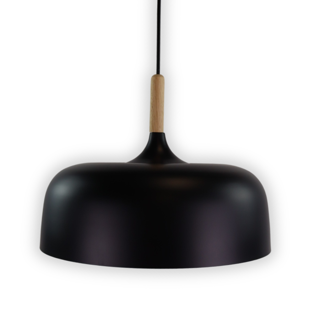 Moderne Pendelleuchte in schwarz, runde Form, aus Metall, E27-Fassung, IP20, Ø30 cm von LUXULA