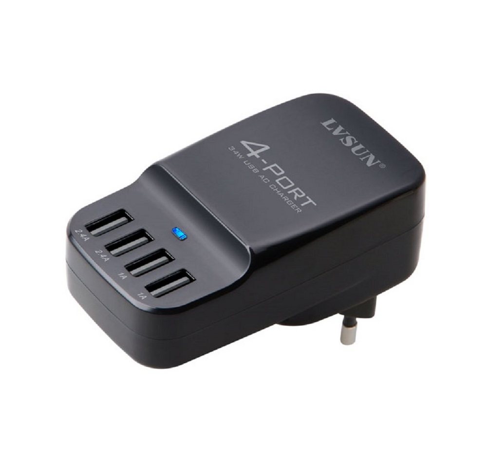 LVSUN LS-4U black 34W 4-Ports USB Travel Charger USB-Ladegerät LVSUN LS-4U black 34W 4-Ports USB Travel Charger USB-Ladegerät von LVSUN