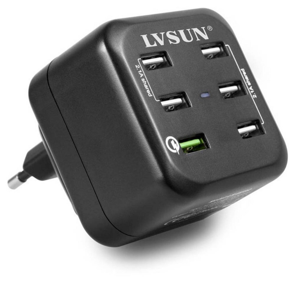 LVSUN LS-6USQ - 34,5 W 6 Ports USB Wall Fast Charger USB-Ladegerät LVSUN LS-6USQ - 34,5 W 6 Ports USB Wall Fast Charger USB-Ladegerät von LVSUN