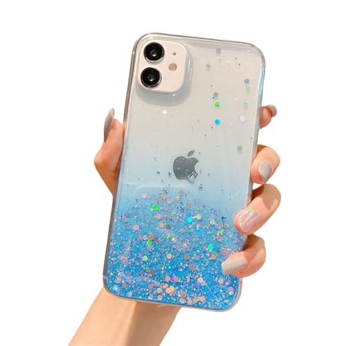 LVVLBBT Transparente Handyhülle für iPhone 16 14 15 13 12 Pro 11 Pro Max XS Max XR X Mini SE 2020 Cover, Blau, für iPhone 11 von LVVLBBT