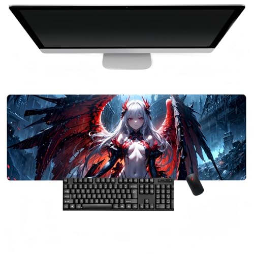 LWJUWOKL Anime Girl Sexy Mauspad, Anime XXL Multifunktions-Gaming-Mauspad, Tastatur-Mauspad, rutschfeste Gummiunterseite, Mauspad für Laptop, Computer, PC (800 x 300 mm) von LWJUWOKL