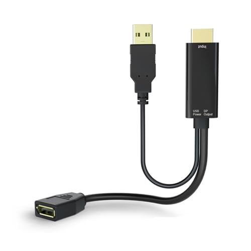 LXJLXD Für HDTV Stecker Auf DisplayPort Buchse Adapter Mit USB Stromanschluss Hohe Auflösung Für 4K@60Hz Gaming Und Workstations von LXJLXD