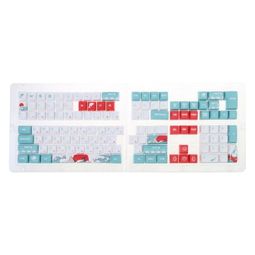 LXJLXD Traditionelles Zhuyin-Tastenkappen-Set für 61/64/68/75/87/98/104/108 mechanische Tastaturen, OEM-Höhe, Meeresmuster (XDA) von LXJLXD