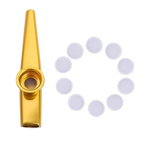 Metall-Kazoo mit 10 Flöten-Membranen, Mund-Kazoo-Musikinstrumente, gut für Ukulelen, Violine, Gitarre, Klavier von LXJLXD