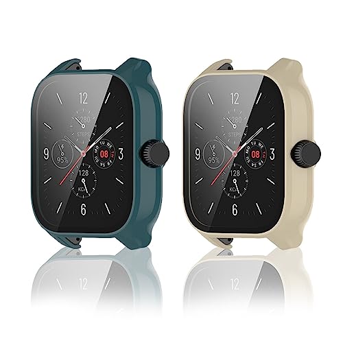 2 Pack Hülle Kompatibel mit Amazfit GTS 4 Case PC TPU Ultradünne Gehäuse Hülle für Amazfit GTS 4 Anti-Fall schützen Kratzfest Hülle für Amazfit GTS 4 Hülle (3) von LXURY