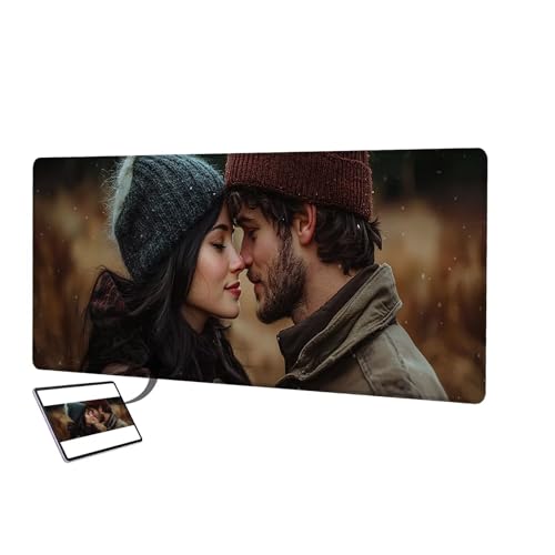 Personalisiertes Mousepad mit Foto, 1000x500mm Gaming Mauspad Personalisiert, Mauspad Selbst Gestalten, Schreibtischunterlage mit rutschfeste Unterseite, Personalisierte Geschenke für Gamer, Büro D-5 von LXingzun