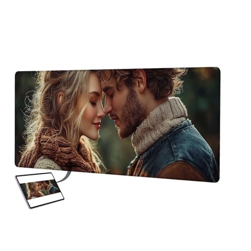 Personalisiertes Mousepad mit Foto, 1200x600mm Gaming Mauspad Personalisiert, Mauspad Selbst Gestalten, Schreibtischunterlage mit rutschfeste Unterseite, Personalisierte Geschenke für Gamer, Büro D-2 von LXingzun