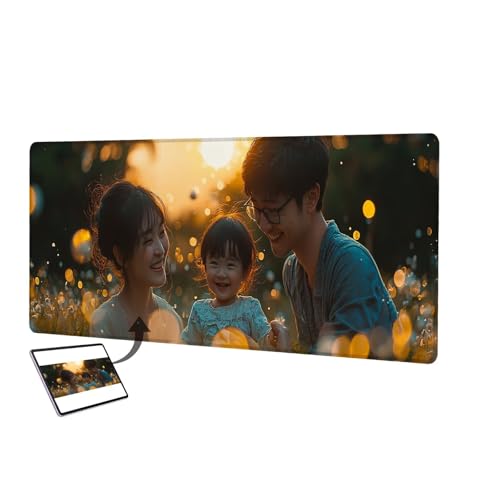 Personalisiertes Mousepad mit Foto, 800x300mm Gaming Mauspad Personalisiert, Mauspad Selbst Gestalten, Schreibtischunterlage mit rutschfeste Unterseite, Personalisierte Geschenke für Gamer, Büro C-5 von LXingzun