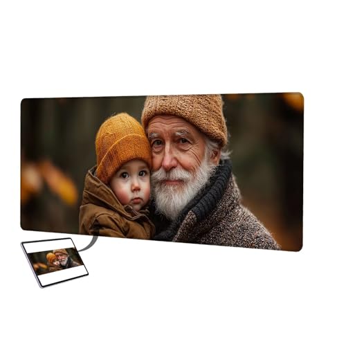 Personalisiertes Mousepad mit Foto, 900x400mm Gaming Mauspad Personalisiert, Mauspad Selbst Gestalten, Schreibtischunterlage mit rutschfeste Unterseite, Personalisierte Geschenke für Gamer, Büro C-7 von LXingzun