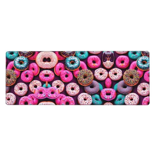 Donut-Mauspad, rutschfeste Gummiunterseite, Mauspad für Computer, 30 x 80 cm langes Mauspad von LXqlSS