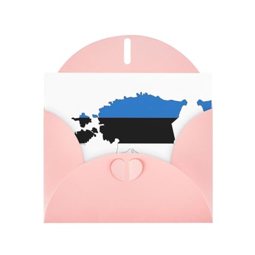 LXqlSS Gemischte Briefumschläge mit Karte der Estland-Flagge, Perlpapier, perfekte Grußkarten von LXqlSS