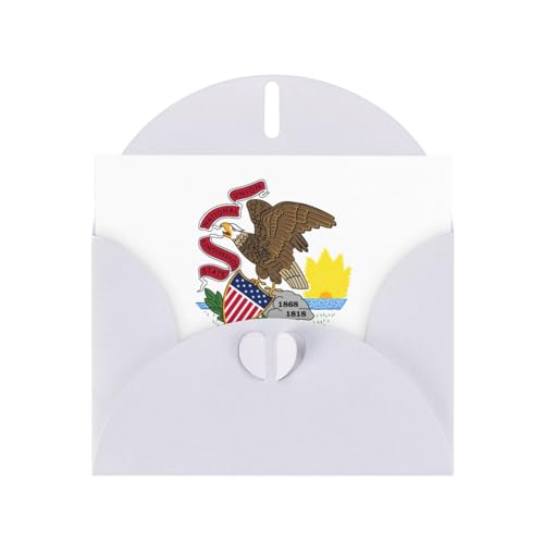 LXqlSS Illinois State Flag Assorted Birthday Cards Envelopes - Pearl Paper, Perfect Greeting Cards Assortmen von LXqlSS