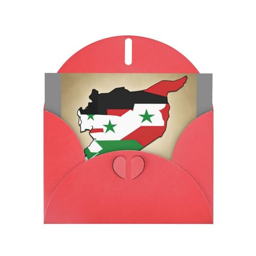 LXqlSS Map01 gemischte Geburtstagskarten mit der Flagge der Arabischen Republik Syrien, Perlpapier, perfekte Grußkarten von LXqlSS