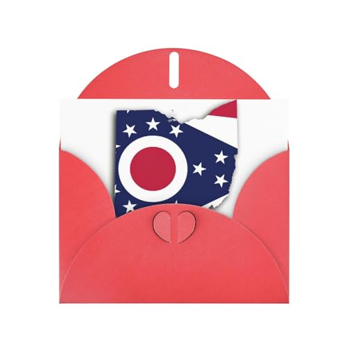 LXqlSS Ohio State Flag Map Assorted Birthday Cards Envelopes - Pearl Paper, Perfect Greeting Cards Assortmen von LXqlSS