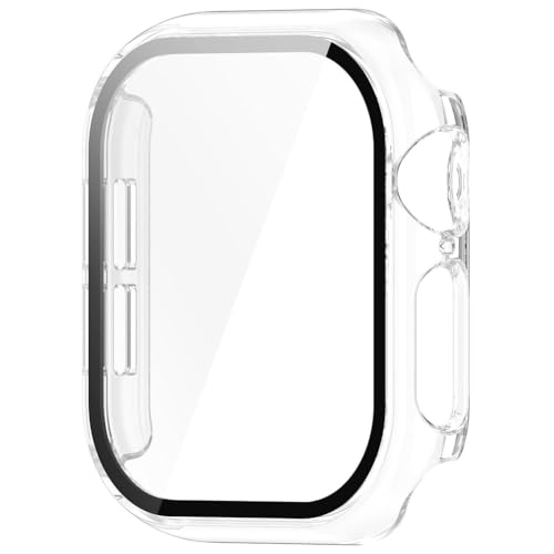 LYEAA PC-Gehäuse aus gehärtetem Glas, Anti-Fall-Schutzrahmen, kratzfester Uhren-Displayschutz für Apple Watch Series 10 42 mm/46 mm von LYEAA