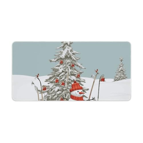 Großes erweitertes Mauspad, Gaming-Mauspad, Skifahren, Weihnachtsbaum, Computertastatur, Schutzmatte für Schreibtisch, Büro, lang, 30 x 60 cm, großes Mauspad mit rutschfester Gummiunterseite von LYHVSFJW