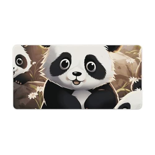 Großes erweitertes Mauspad, Gaming-Mauspad, niedlicher Panda, Tier, Computer-Tastatur-Schutzmatte für Schreibtisch, Büro, lang, 30 x 60 cm, großes Mauspad mit rutschfester Gummiunterseite von LYHVSFJW