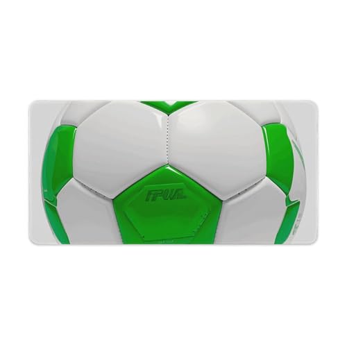 Großes erweitertes Mauspad, Gaming-Mauspads, Fußball, Weiß, Grün, Computertastatur-Schutzmatte für Schreibtisch, Büro, lang, 30 x 60 cm, großes Mauspad mit rutschfester Gummiunterseite von LYHVSFJW