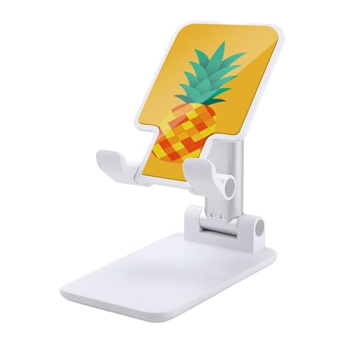 LYHVSFJW Handy-Ständer, faltbar, tropische Ananas, hawaiianischer Telefonständer für den Schreibtisch, verstellbare Handyhalterung, tragbarer Tablet-Ständer mit 10,2 - 33 cm (4 - 13 Zoll), Weiß von LYHVSFJW