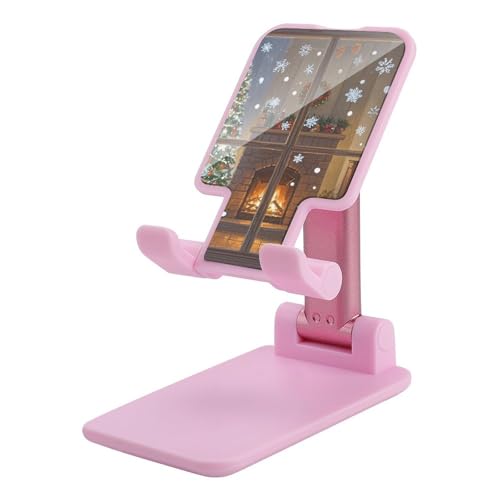 LYHVSFJW Handy-Ständer, faltbar, warm, Kamin, Telefonständer für Schreibtisch, verstellbare Handyhalterung, tragbarer Tablet-Ständer mit 10,2 - 33 cm (4 - 13 Zoll) Handy, Tablet, Rosa von LYHVSFJW