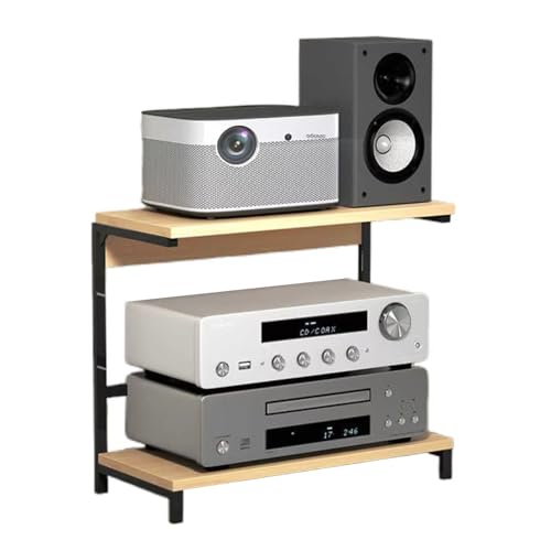 AV-Medienständer, Audio-Video-Regal, 2-lagiges Offenes Audio-Speicher-Rack, Stereoständer for Plattenspieler-Eck-Entertainment-Center von LYHXYLFT