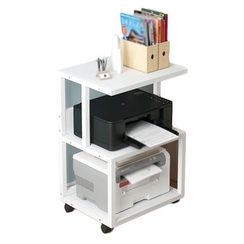 LYHXYLFT AV-Medienständer, 3-lagiges Offenes Audio-Rack, CD-Player-Ständer, AV-Medien-Audio-Ständer for Wohnzimmer, Büro, Aufnahmestudio, Theater(White+White) von LYHXYLFT