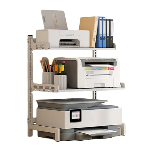 LYHXYLFT AV-Medienständer, 3-stufiger CD-Player-Ständer, Höhenverstellbares Offenes Audio-Rack, AV-Medien-Audioständer For Wohnzimmer, Büro, Theater, Aufnahmestudio(White) von LYHXYLFT