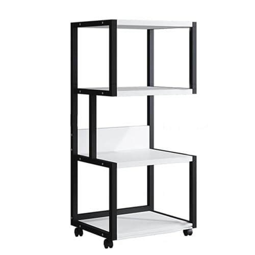 LYHXYLFT AV-Medienständer, 4-lagiges Offenes Audio-Storage-Rack, CD-Player-Ständer, AV-Medien-Audio-Ständer for Wohnzimmer, Büro, Aufnahmestudio, Theater(Black+White) von LYHXYLFT