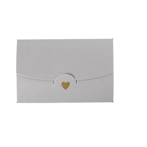 Briefumschläge 20 Stück 10,5 * 7 cm Perlenbeschichtetes Papier Mini-Umschlag Kleines Geschenk Kartenhalter Retro Gold Herz Geschäftseinladungsumschläge for Hochzeit Für Grußkarten, Dekoration(Silver) von LYHYDMA