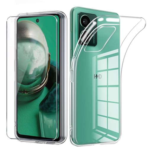 LYJERRY Hülle Transparent Weich handyhülle Kompatibel mit HMD Pulse Pro/HMD Pulse Plus/HMD Pulse Hülle, Schutzglas mit hülle Schutzhülle Bumper Cover Silikon Gel für HMD Pulse Hülle durchsichtig von LYJERRY