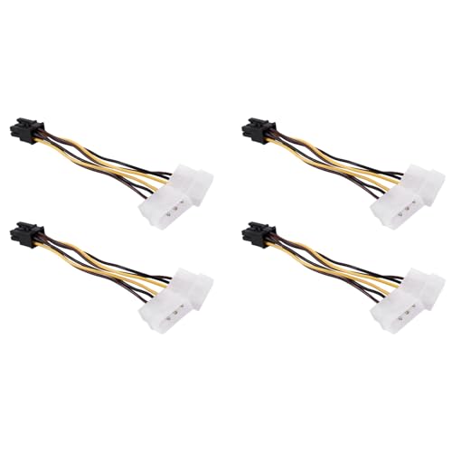 LYNNRICK 4X A Dualer 4-Pin Molex IDE auf 6-Pin PCI-E Grafikkarten-Stromanschlusskabeladapter von LYNNRICK