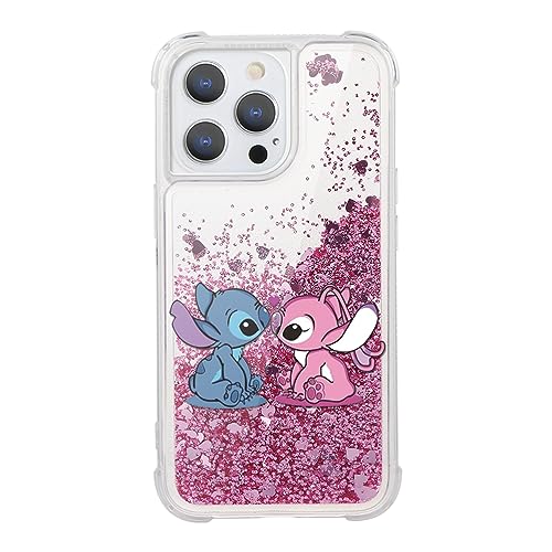 LYUBFDC Glitzer Handyhülle für Samsung Galaxy A13 4G 6,6" Hülle, Glitter Flüssig Treibsand Case Weich Silikon Schutzhülle mit Schön Amine Design TPU Cover für Galaxy A13, Rose von LYUBFDC