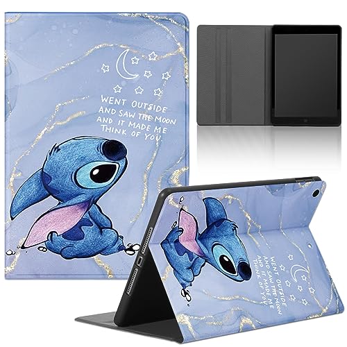 Tablet Hülle für Apple iPad 10 Generation 2022 10,9", Anime Karikatur Stitch Muster Ultradünne PU Leder Flip Schutzhülle TPU Stoßfeste Silicone Cover Verstellbar Ständer Tablet Case, Marmor 04 von LYUBFDC